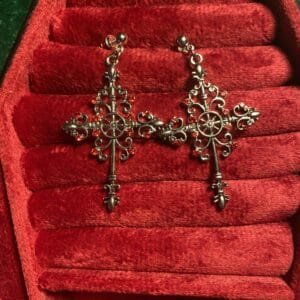 Silver cross earrings