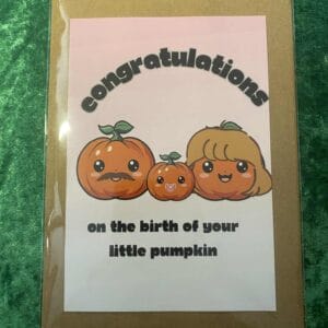 Pumpkin birth card