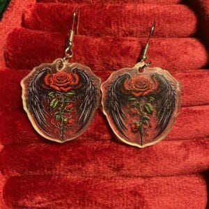 Rose wings earrings
