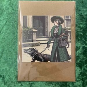 Lady walking Crocodile