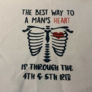 The way to a mans heart tea towel