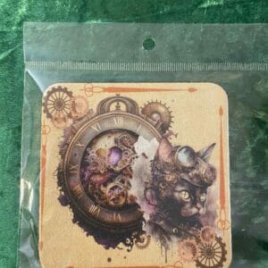 Steam punk cat coaster