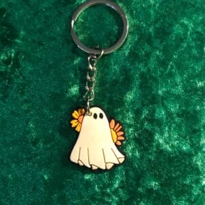 Flower Ghost Keyring