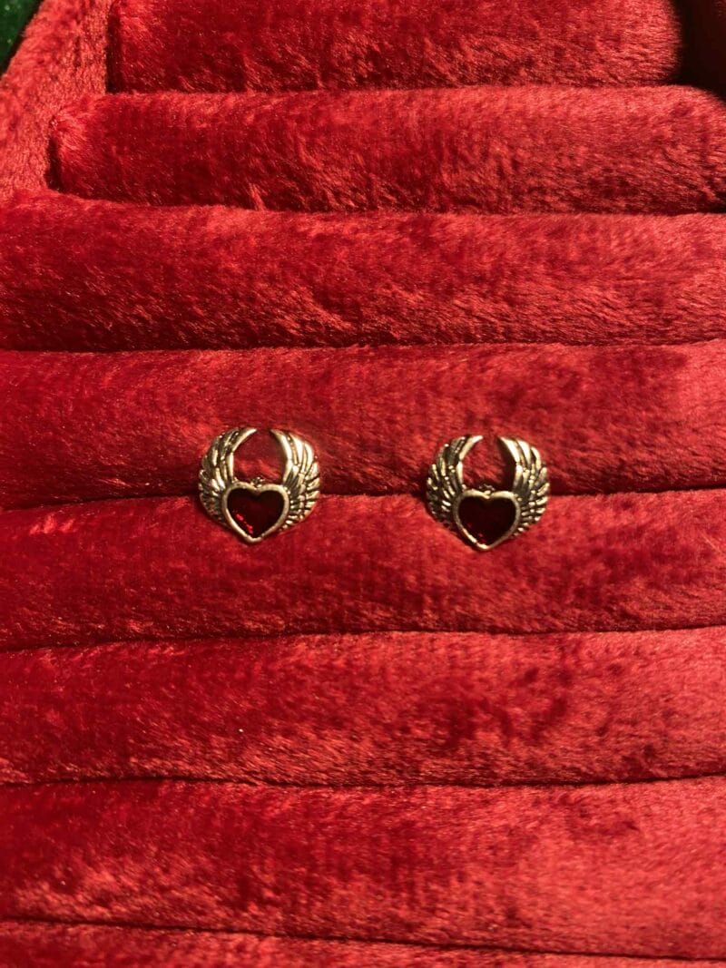 Heart wing earrings