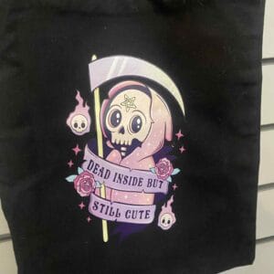 Pink Grimm Reaper Canvas Bag