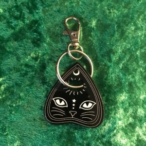 Black Cat Ouija Plec Keyring