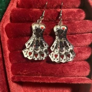 Card dress earrings