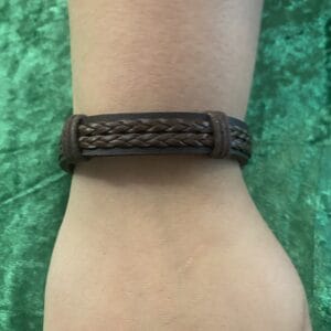 Brown Plaited Leather Bracelet