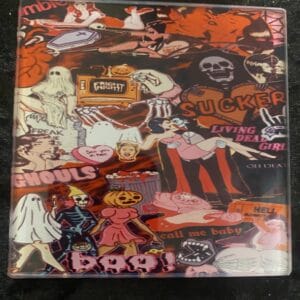 Pink Spooky Collage Glass Coaster