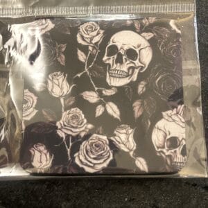 Black rose skull coaster
