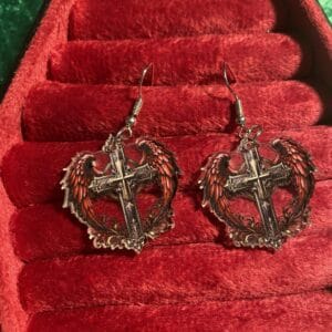 Cross wings earrings