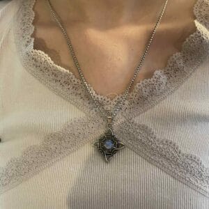 Blue Gem Witches Knot Pendant