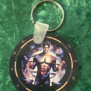 Male Libra Zodiac Keyring