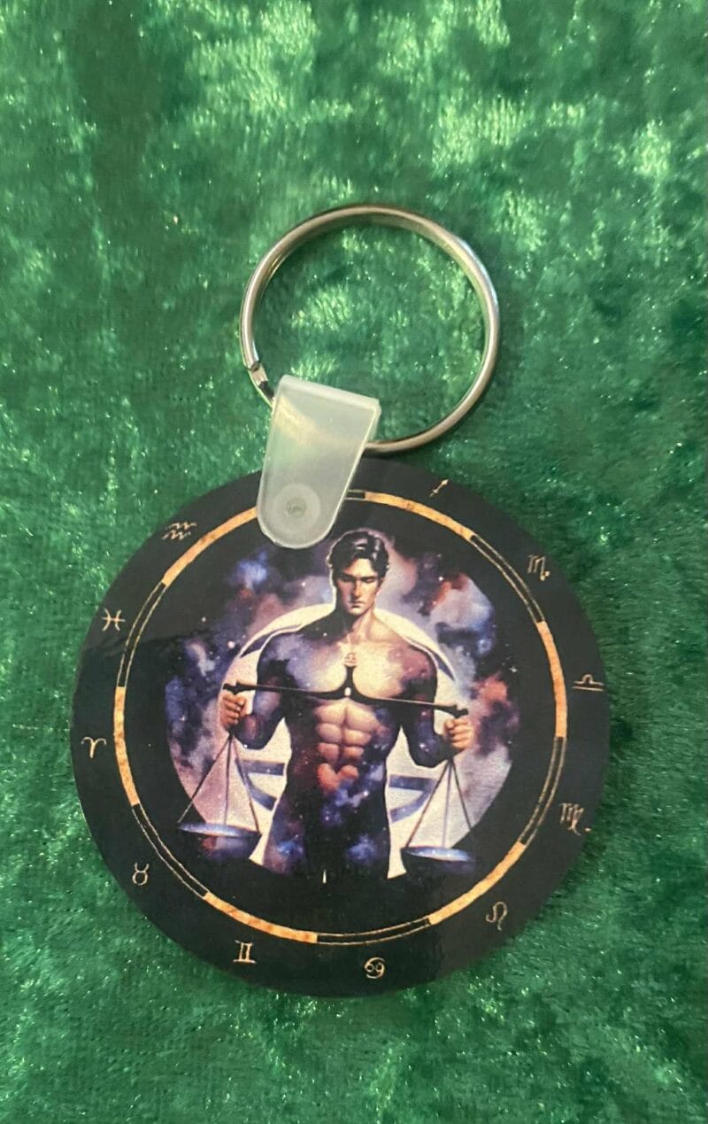 Male Libra Zodiac Keyring