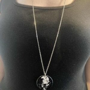 Black and White gothic Girl Necklace.