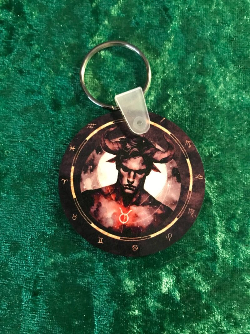 Male Taurus Zodiac Keyring
