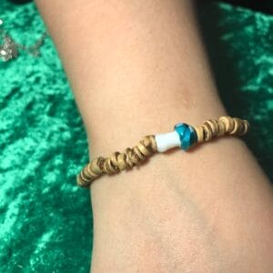 Blue Mushroom Bead Bracelet