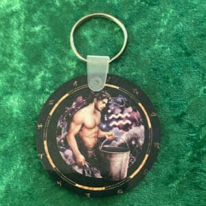 Male Aquarius Zodiac keyring