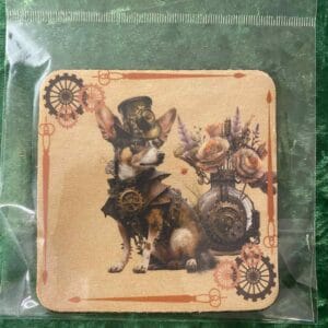 Steam punk chihuahua coaster