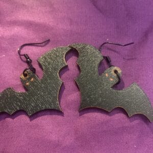 Wooden Bat Earrings