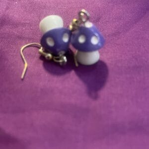 Purple Mushroom Earrings