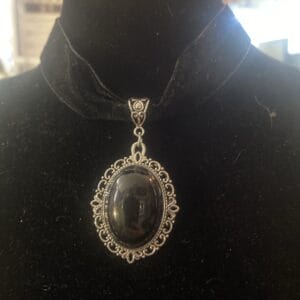 Black Velvet Choker with Black Pendant