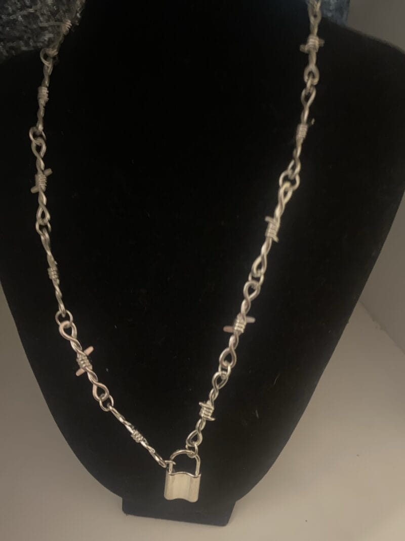 Barbed Wire Lock Necklace