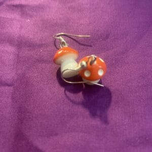 Orange mushroom Earrings