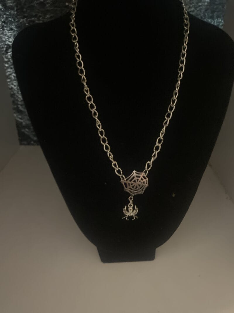 Spider and Web Necklace