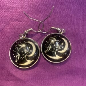 Witchy Black Cat Earrings