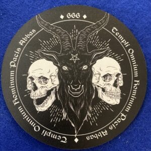 Baphomet and Skull Black Coaster