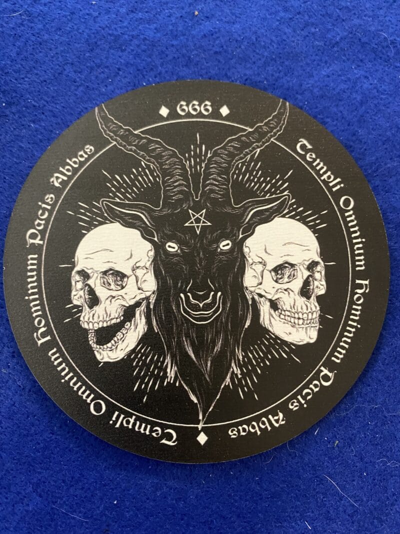 Baphomet and Skull Black Coaster