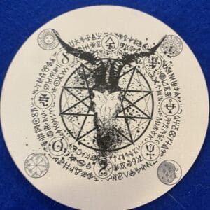 Satanic White Coaster