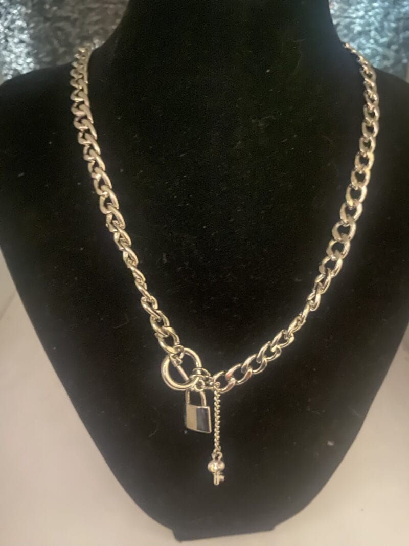 Lock and Key T Bar Necklace
